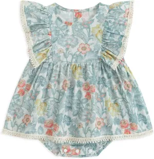Simplee kids Baby Infant Girls Cotton Short Ruffle Sleeve Summer Romper Outfits 3-24 Months