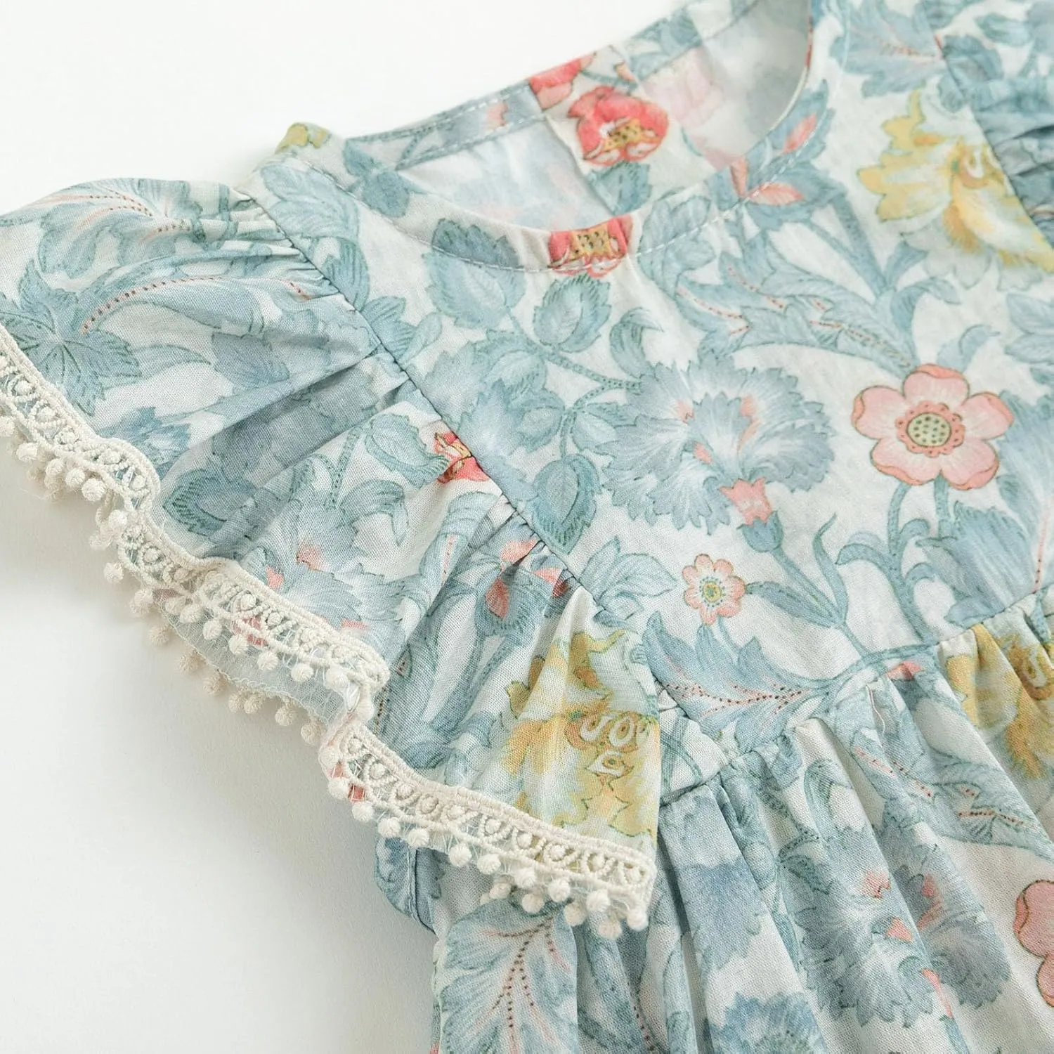 Simplee kids Baby Infant Girls Cotton Short Ruffle Sleeve Summer Romper Outfits 3-24 Months