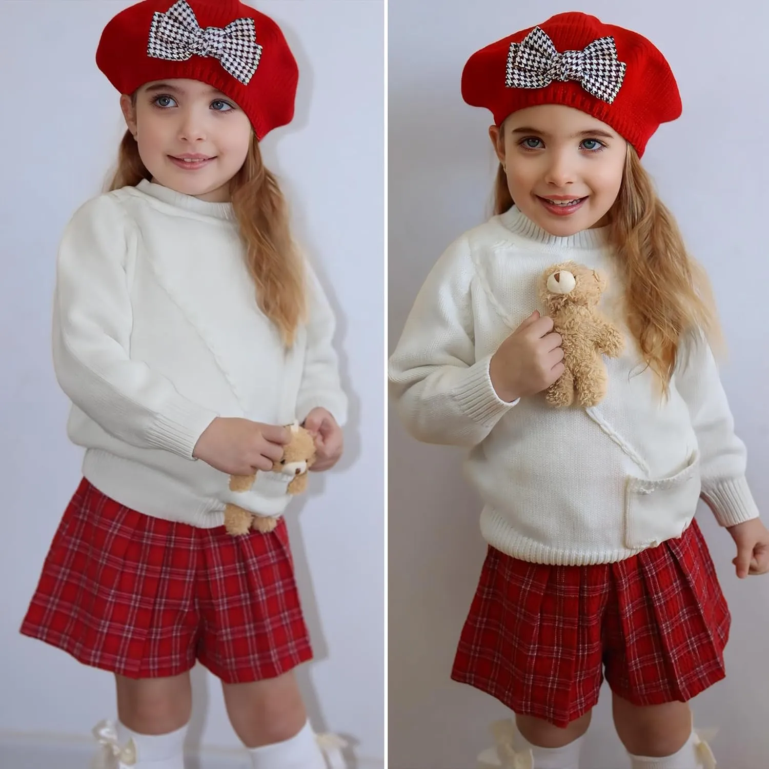 Simplee kids Baby Sweater with Bear in The Pocket Hand Crocheted Pullover Sweater Knit Toddler Clothes for Winter and Fall