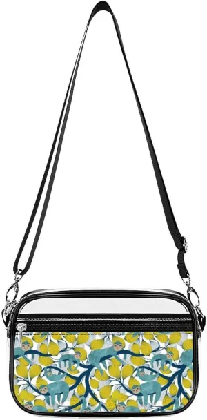 Sloths in Action Clear Purse Stadium Crossbody Bags for Women and Men Adjustable Shoulder Handbags