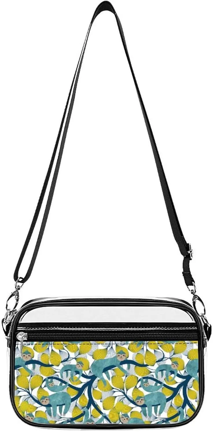 Sloths in Action Clear Purse Stadium Crossbody Bags for Women and Men Adjustable Shoulder Handbags