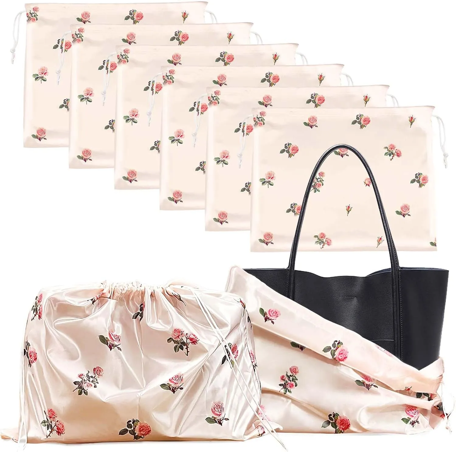 SNAIL GARDEN 6Pcs 19.6" Floral pattern Dust Bags for Handbags