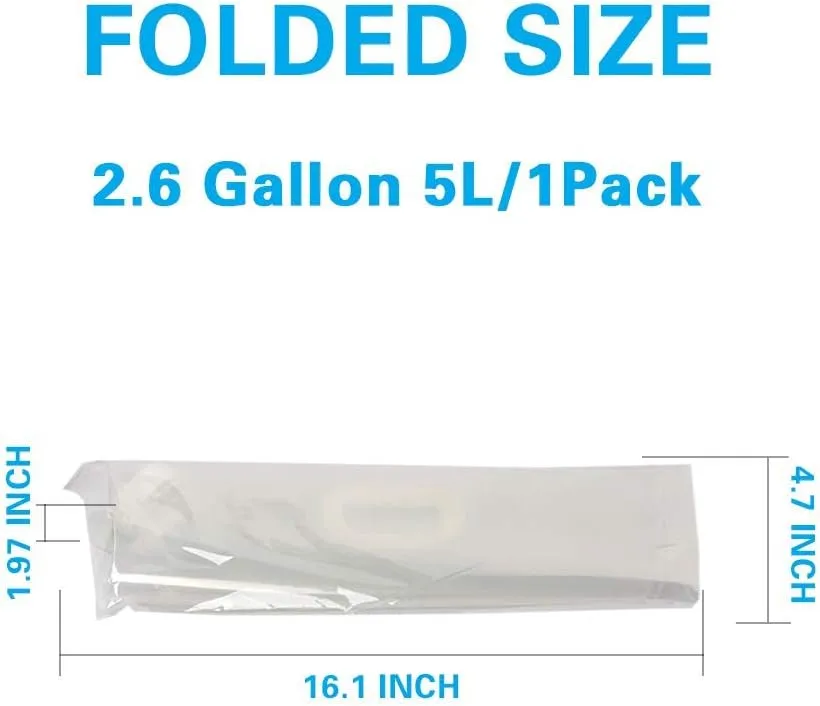 Soddeph Collapsible Water Container Bag, BPA Free Food Grade Clear Plastic Storage Jug for Sport Camping Riding Mountaineer,Freezable, Food Grade (10-pack-2.6 Gal)