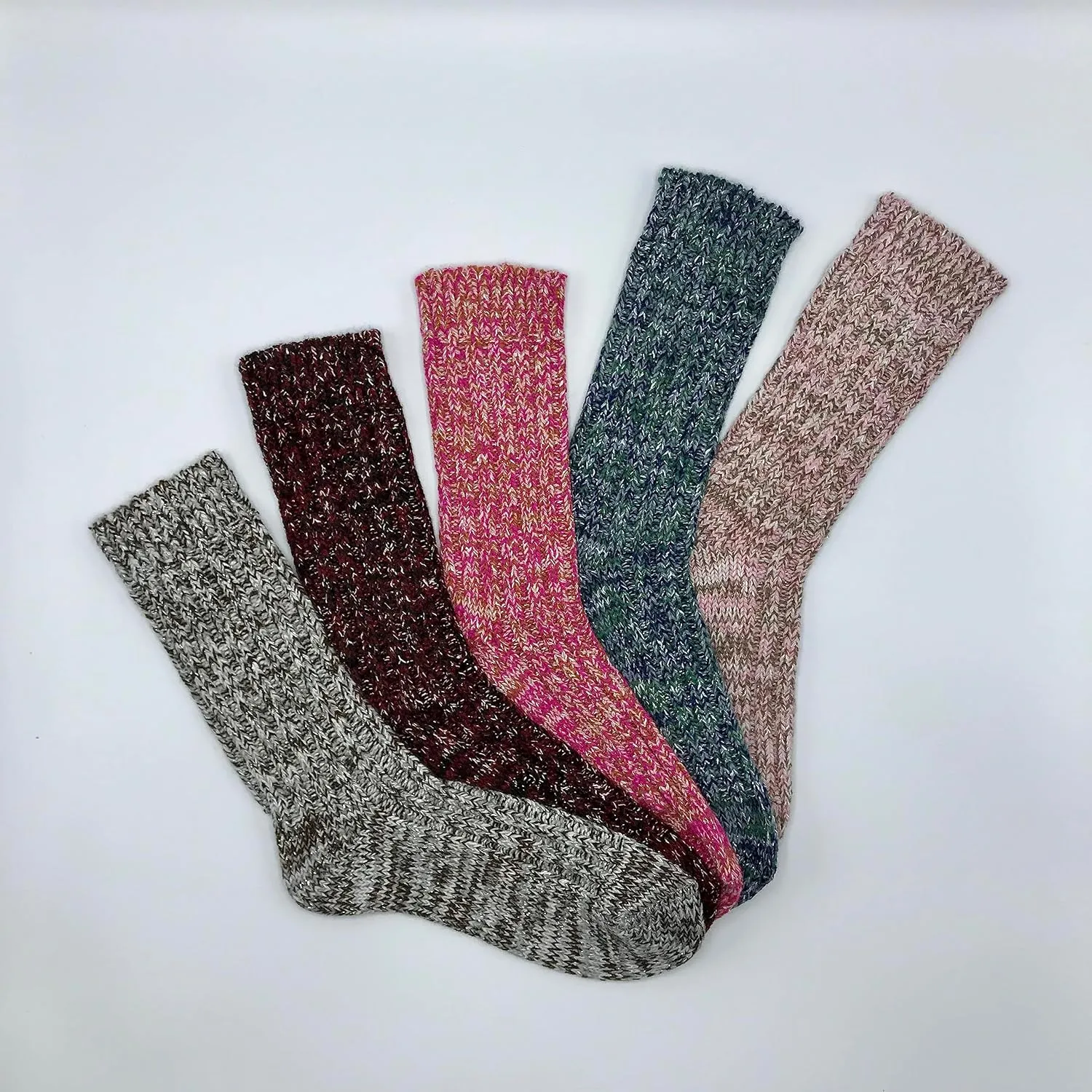 Softest Bling Boot Knit Socks for Women - Premium Soft Knit Wool, Shiny Metallic Accents, Comfortable, Crew Length