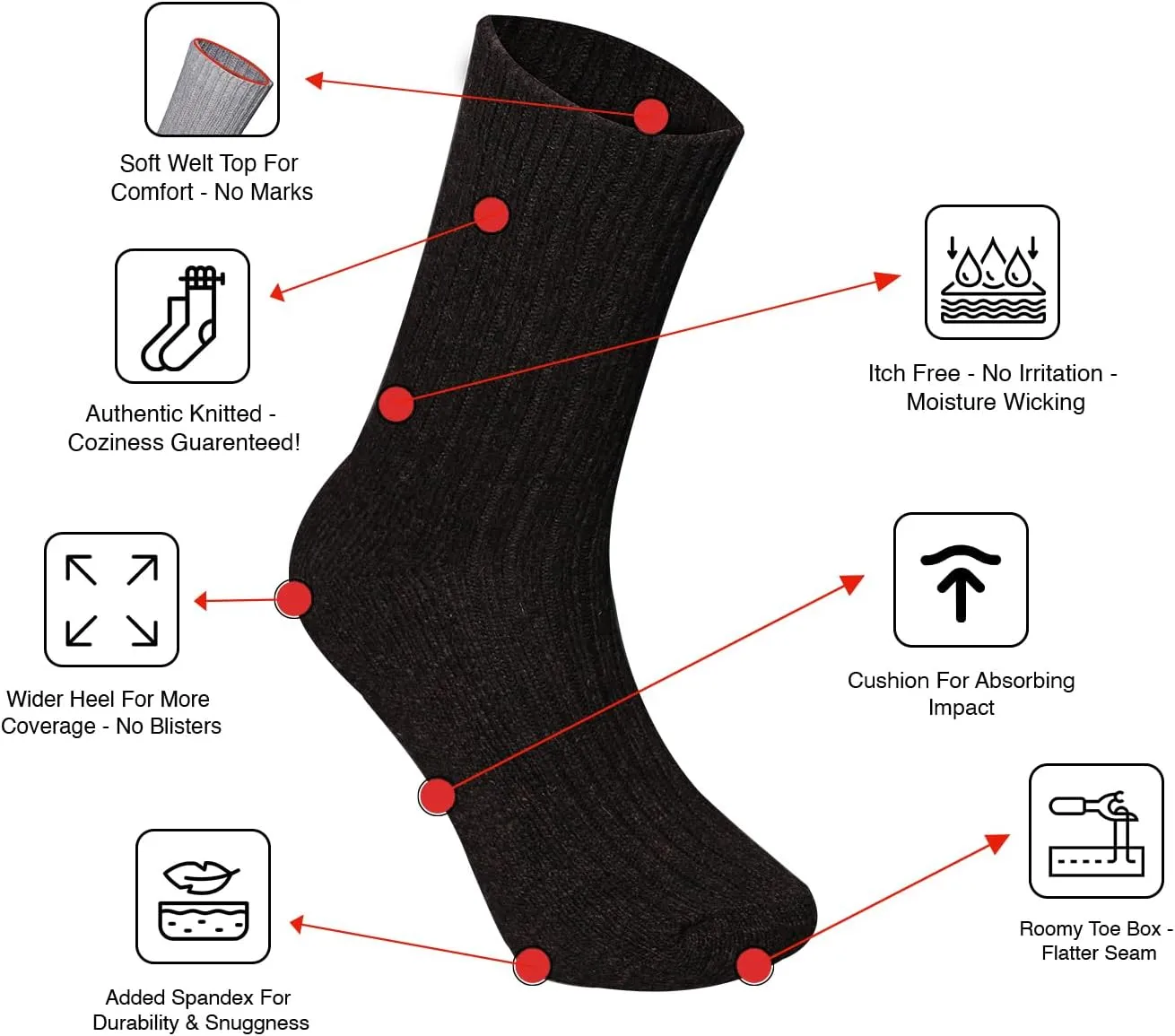 Softest Bling Boot Knit Socks for Women - Premium Soft Knit Wool, Shiny Metallic Accents, Comfortable, Crew Length