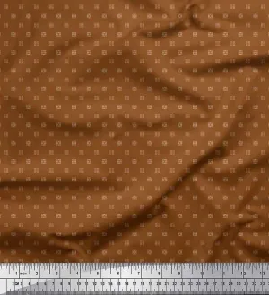 Soimoi Cotton Jersey Brown Fabric - by The Yard - 58 Inch Wide - Semi Circle Geometric Shirting - Contemporary and Chic Shirting with Semi Circle Motifs Printed Fabric