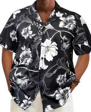 Southpole Men's Hawaiian Button Down Shirts, Short Sleeve, Floral Printed
