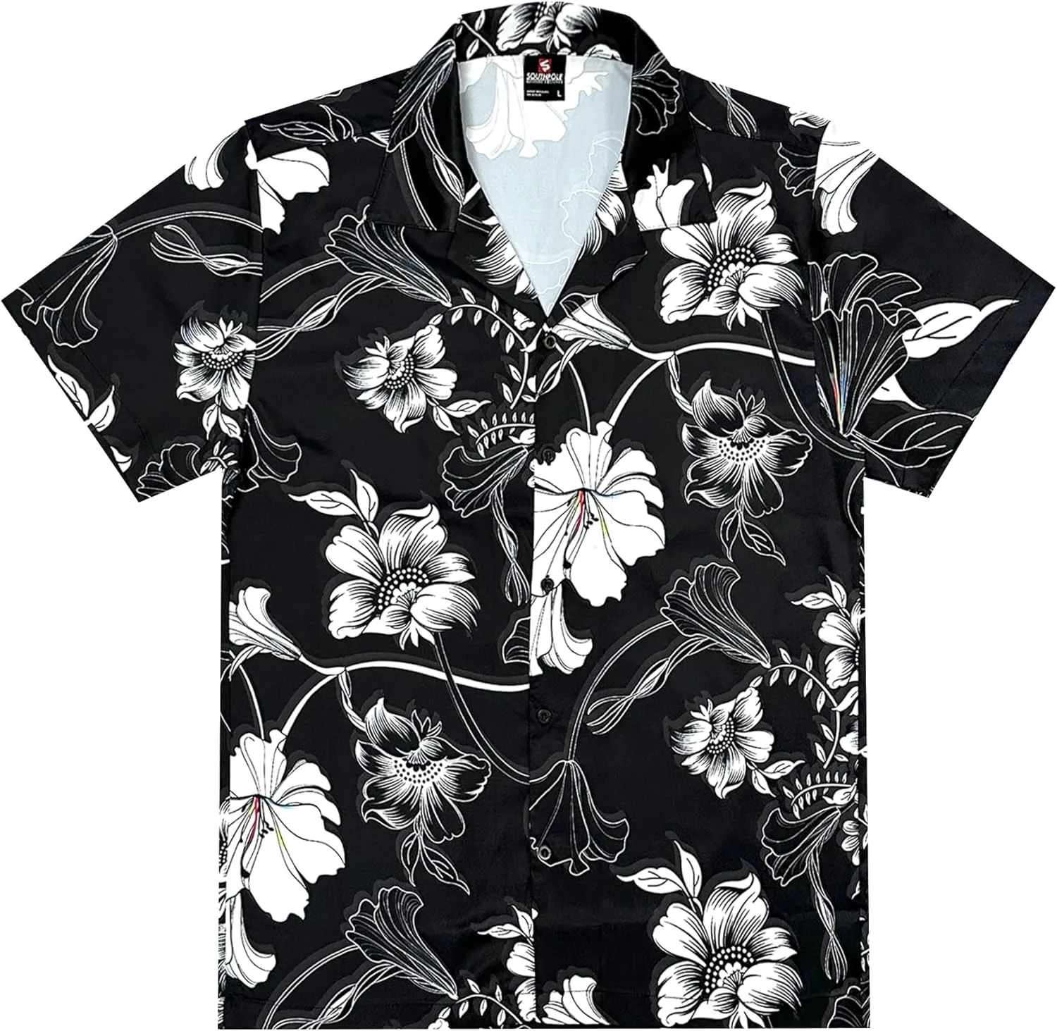 Southpole Men's Hawaiian Button Down Shirts, Short Sleeve, Floral Printed