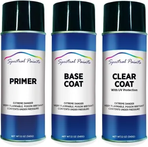Spectral Paints Compatible/Replacement for Chrysler PSE Atomic Silver Metallic - Aerosol Primer, Touch-Up Spray Paint & Clear Coat