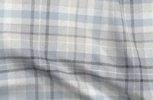 Spoonflower Fabric - Blue Gray Plaid Neutral Classic Geometric Calm Check Traditional Large Printed on Polartec(R) Fleece Fabric Fat Quarter - Sewing Blankets Loungewear and No-Sew