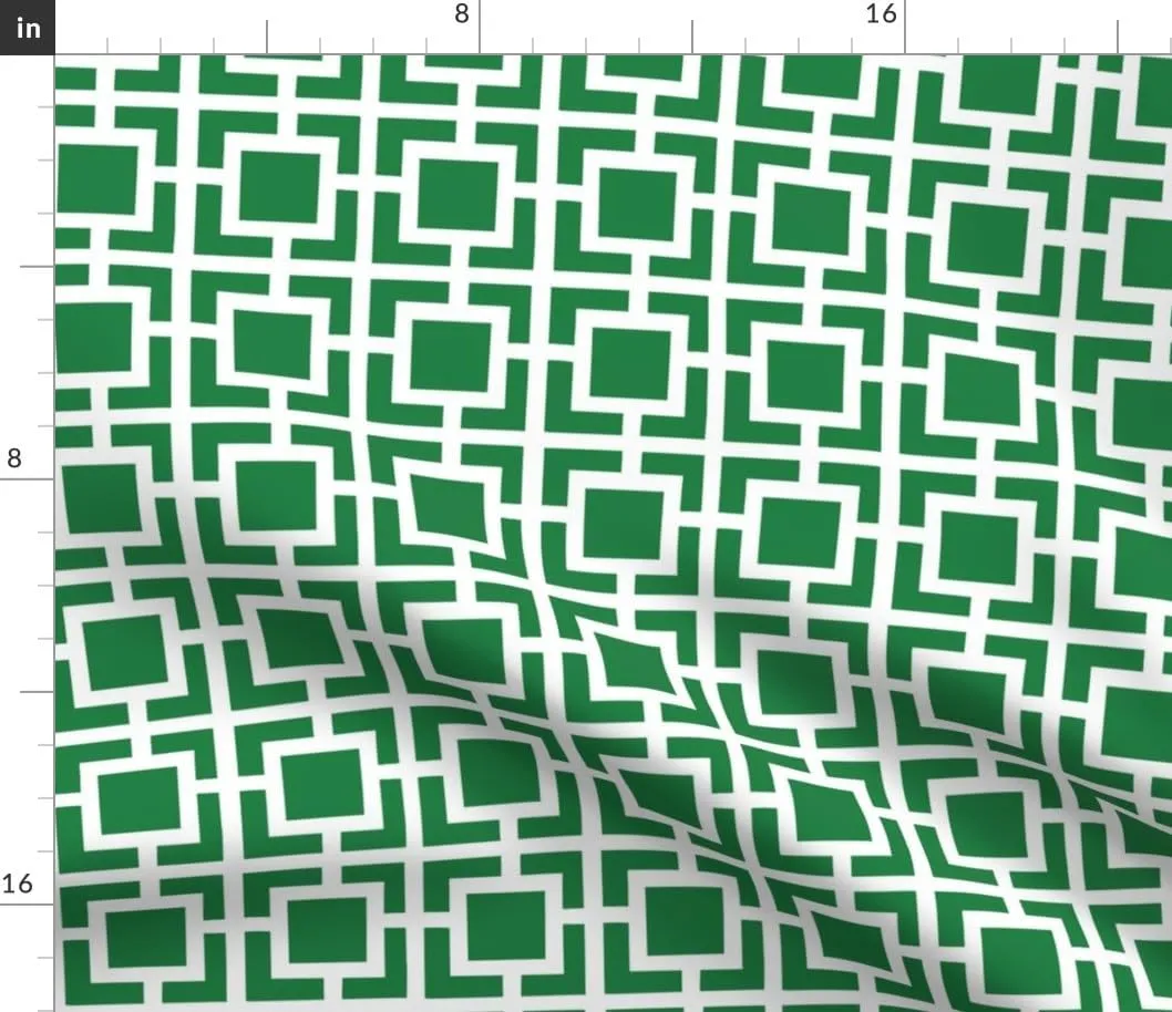 Spoonflower Fabric - Geometric Preppy Golf Breeze Blocks Country Club Mid Century Retro Printed on Petal Signature Cotton Fabric by The Yard - Sewing Quilting Apparel Crafts Decor