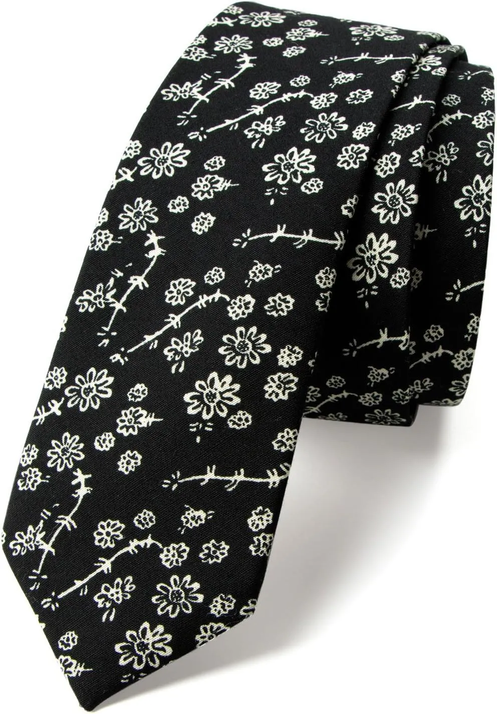 Spring Notion Men's Cotton Printed Floral Skinny Tie