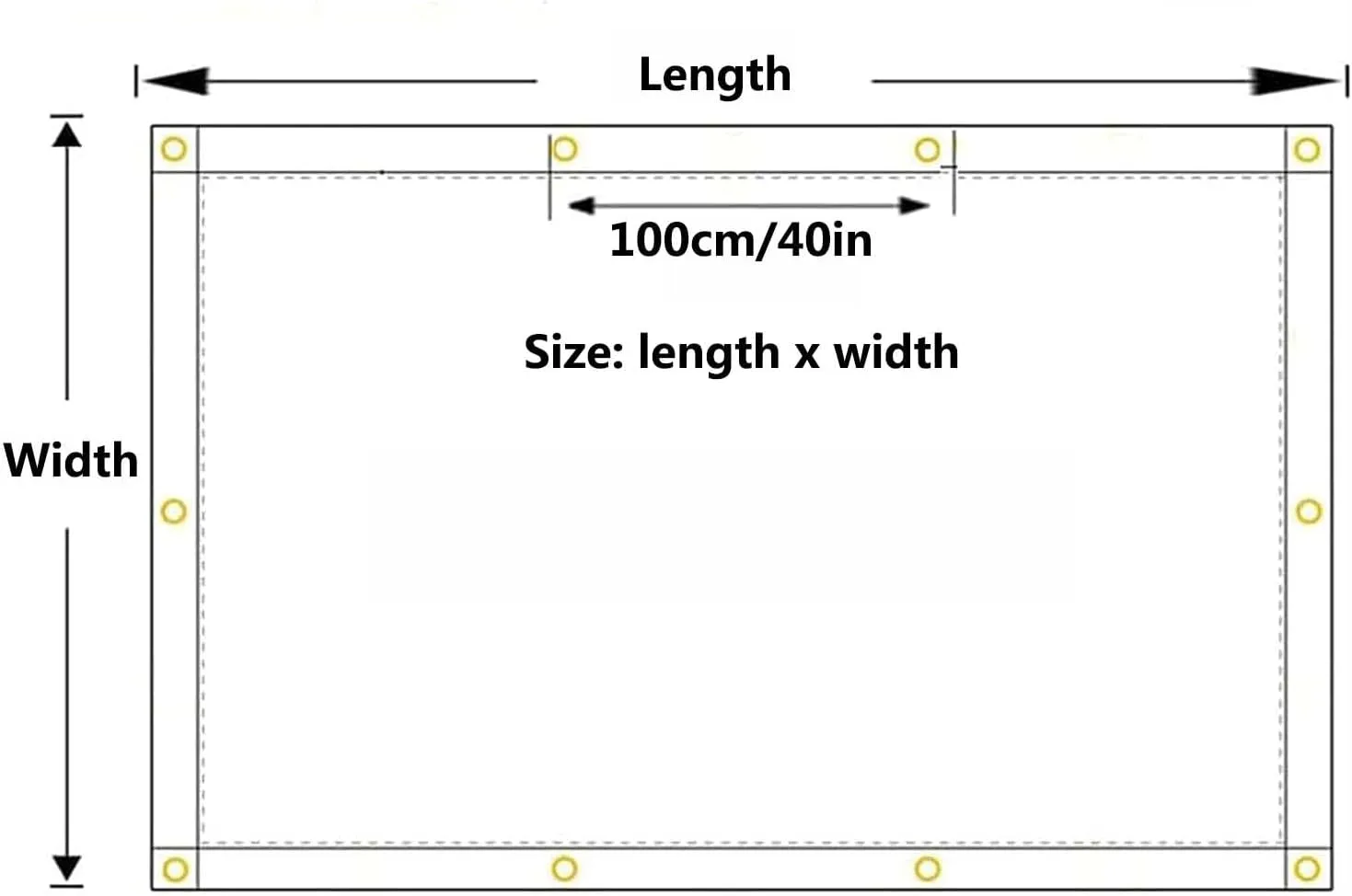 SRHIMEOS Waterproof Tarp Transparent 3.9x3.9ft, Clear Outdoor Tarpaulin with Grommets and Reinforced Edges, Tarps PVC Heavy Duty, Windproof, Rainproof for Car, Roof, Boat, Camp