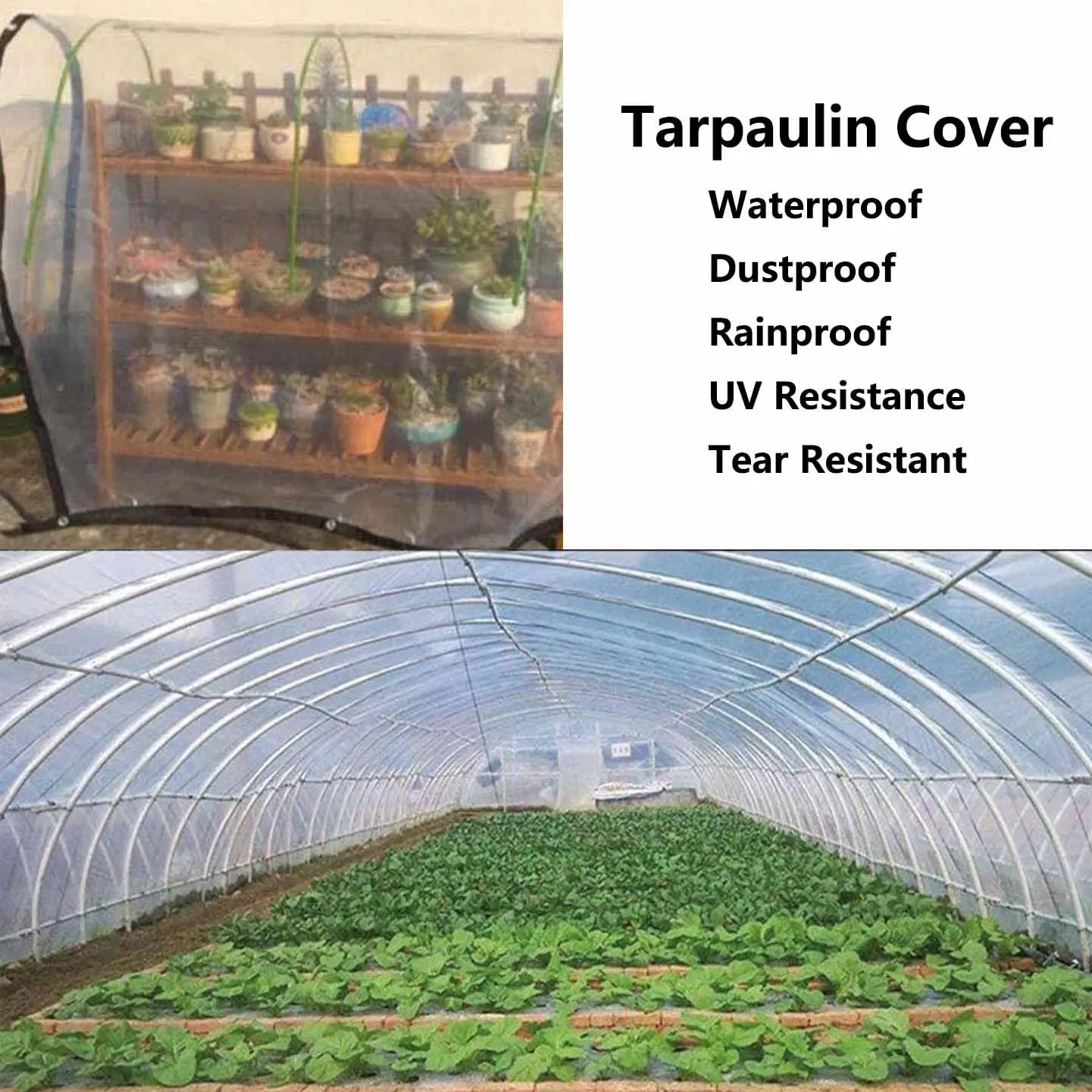SRHIMEOS Waterproof Tarp Transparent 3.9x3.9ft, Clear Outdoor Tarpaulin with Grommets and Reinforced Edges, Tarps PVC Heavy Duty, Windproof, Rainproof for Car, Roof, Boat, Camp