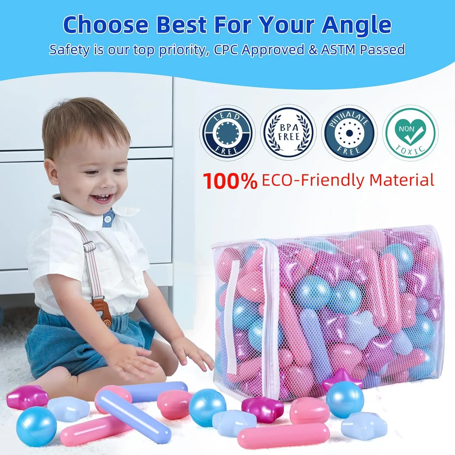 STARBOLO Ball Pit Balls for Baby and Toddler, 150pcs Phthalate Free BPA Free Crush Proof Plastic Mixed Colors Pit Balls Play Toys for Kids Ball Pit, Pool,Play Tent,Party, st-txay-ryj150