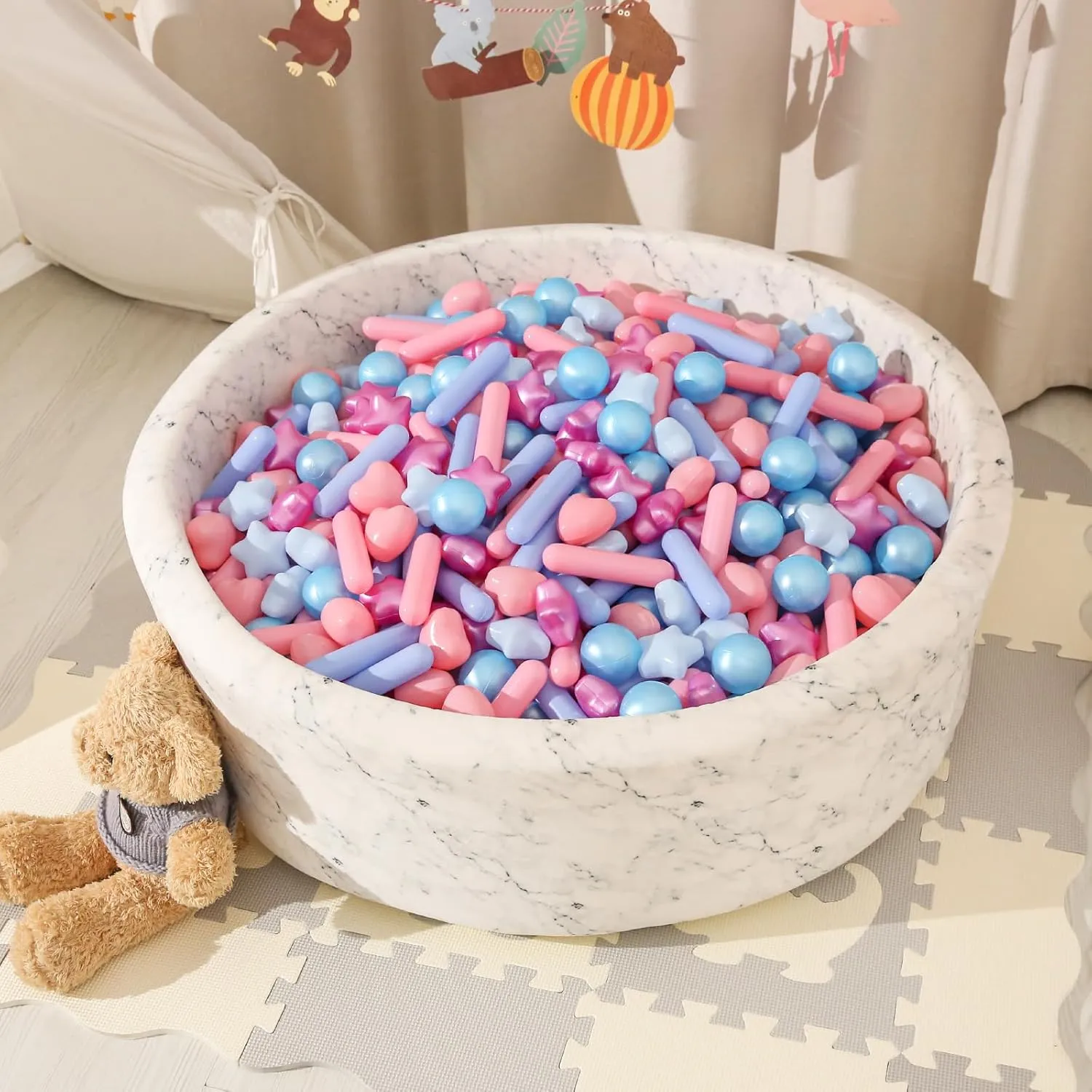 STARBOLO Ball Pit Balls for Baby and Toddler, 150pcs Phthalate Free BPA Free Crush Proof Plastic Mixed Colors Pit Balls Play Toys for Kids Ball Pit, Pool,Play Tent,Party, st-txay-ryj150