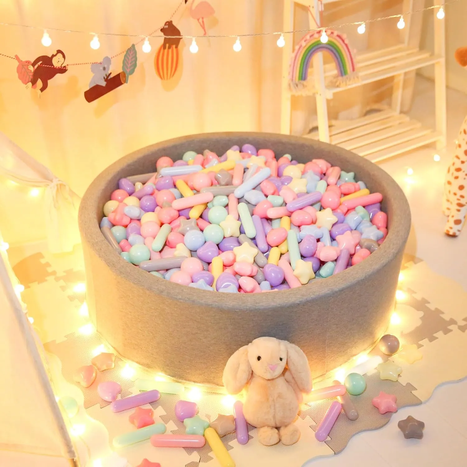 STARBOLO Ball Pit Balls for Toddlers - Macaron Ball Pit Balls Crush Proof Plastic Toy Balls for Toddlers Ball Pits, Baby Pool Water Toys,Ball Pit Play Tent,50pcs(Macaron)