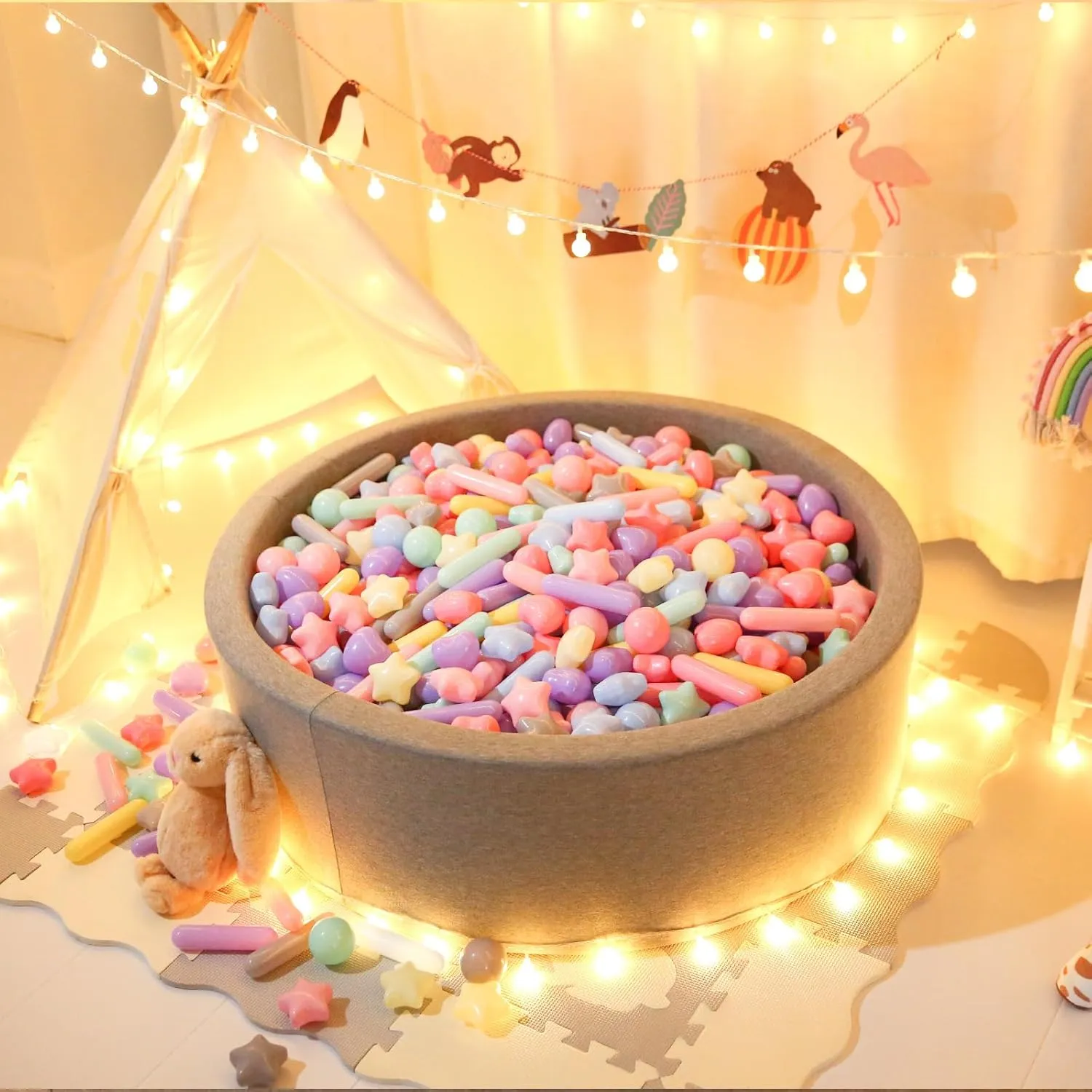 STARBOLO Ball Pit Balls for Toddlers - Macaron Ball Pit Balls Crush Proof Plastic Toy Balls for Toddlers Ball Pits, Baby Pool Water Toys,Ball Pit Play Tent,50pcs(Macaron)