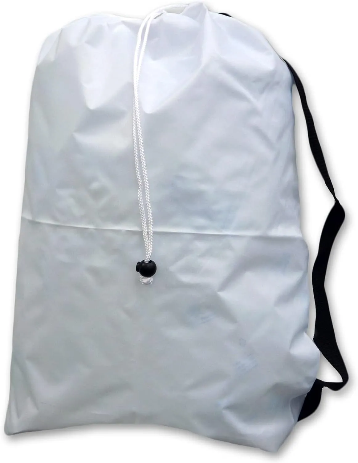 Strap Laundry Bag with Drawstring and Lockable Closure, Color: White, Size: 22x28