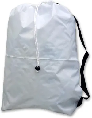 Strap Laundry Bag with Drawstring and Lockable Closure, Color: White, Size: 22x28