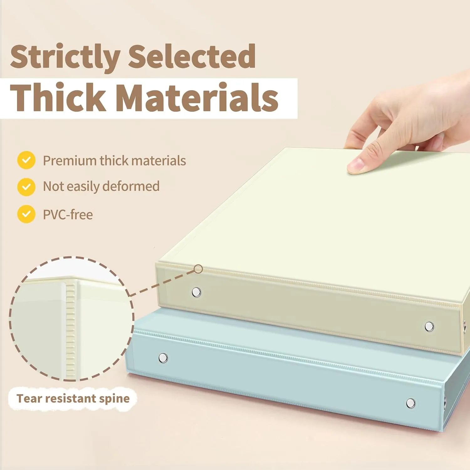 SUNEE 3 Ring Binder, 1 Inch, PVC-Free (Fit 8.5x11 Inches), 4 Pack