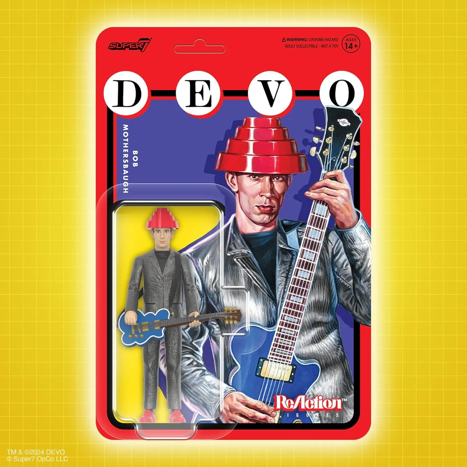 Super7 Devo Bob Mothersbaugh (Girl U Want) - 3.75" Devo Action Figure with Accessory Rock Music Collectibles and Retro Toys
