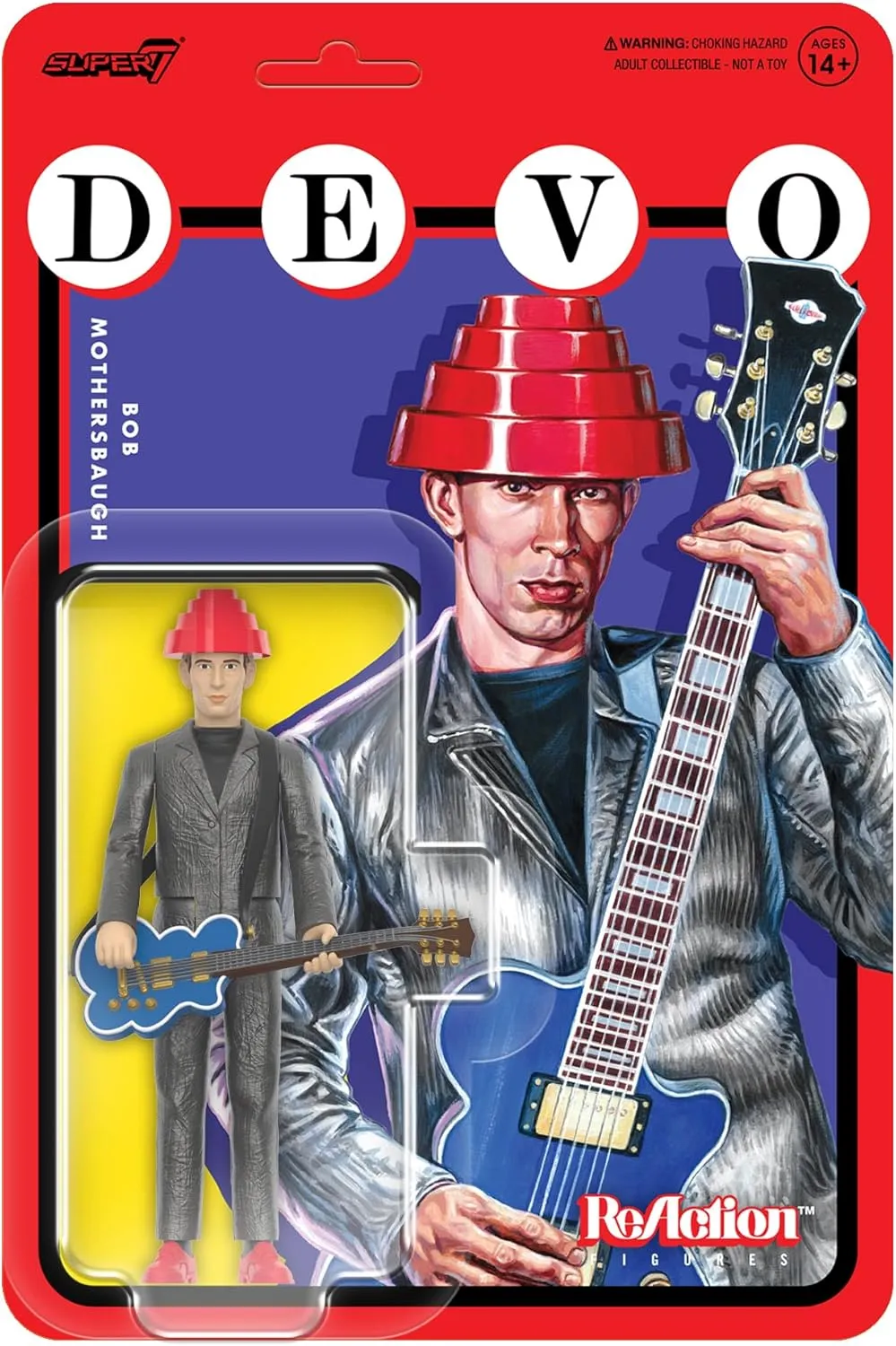 Super7 Devo Bob Mothersbaugh (Girl U Want) - 3.75" Devo Action Figure with Accessory Rock Music Collectibles and Retro Toys
