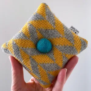 Swatch Study Pincushion: Yellow and Grey