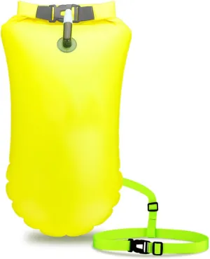 Swim Buoy for Open Water, High-Visibility Swim Safety Float Waterproof Dry Bag for Swimmers Triathletes Kayakers Snorkelers, Swimming Open Water Buoy for Safer Swim Training