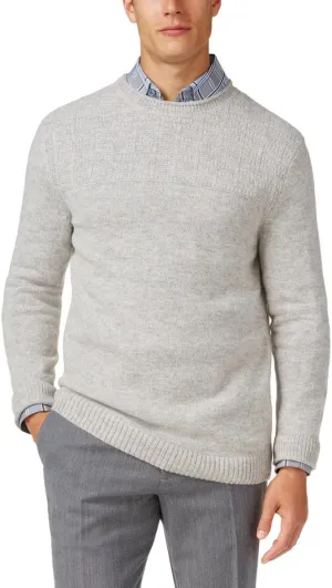 Tasso Elba Mens Duel-Textured Knit Pullover Sweater