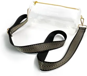 Tech Candy In the Clear Stadium Bag with Detachable Guitar Strap - Transparent Security Approved Tote for Events & Travel