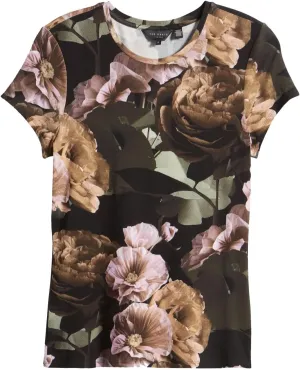 Ted Baker Women's Morlaa Printed Floral Short Sleeve Tee T-Shirt