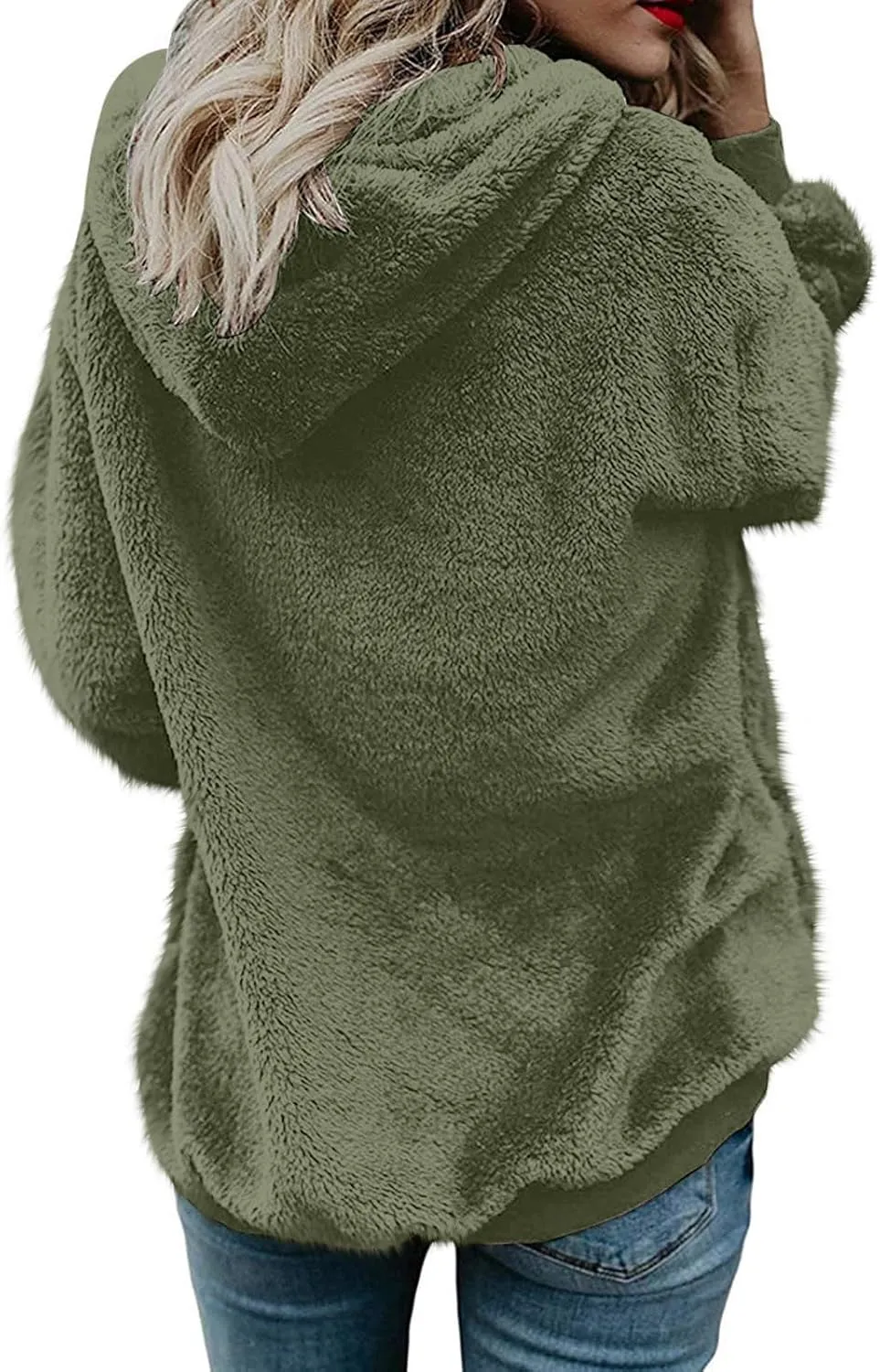 Teddy Coat For Women Plus Size Dressy Casual Fuzzy Fleece Sherpa Jacket Full Zip Up Hooded Fluffy Coats Outwear