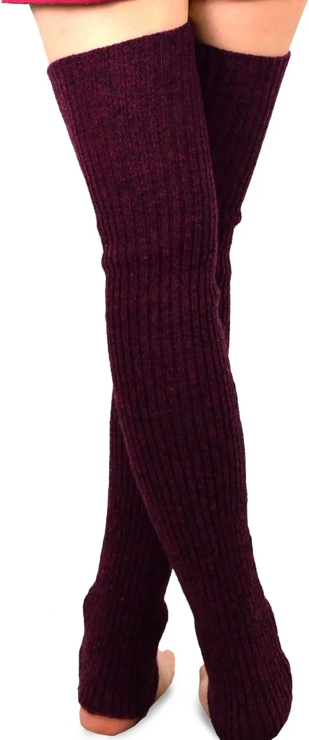 TeeHee Knee Leg Warmers, Extra Long Thigh High Leg Warmers, Boot Cuffs for Women Multipairs Gift for Her