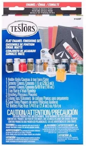 Testors Flat Finish Enamel Paint Set, Packaging may vary