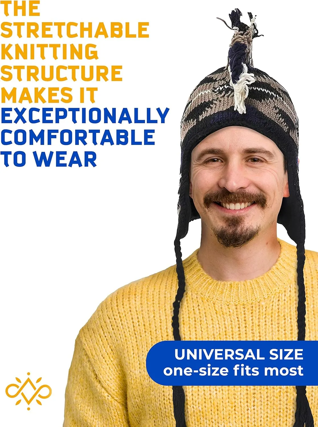THE COLLECTION ROYAL Mohawk Woolen Lined Winter Beanie Ear Flap Beanie Men Hat