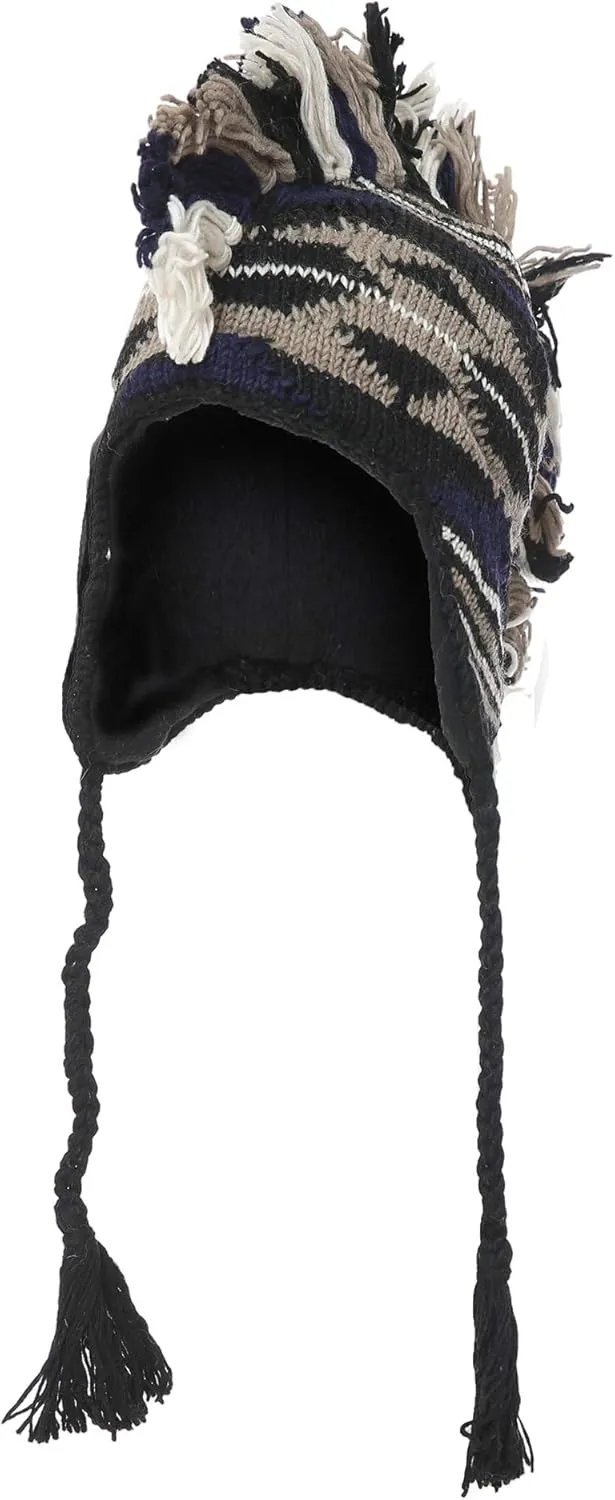 THE COLLECTION ROYAL Mohawk Woolen Lined Winter Beanie Ear Flap Beanie Men Hat