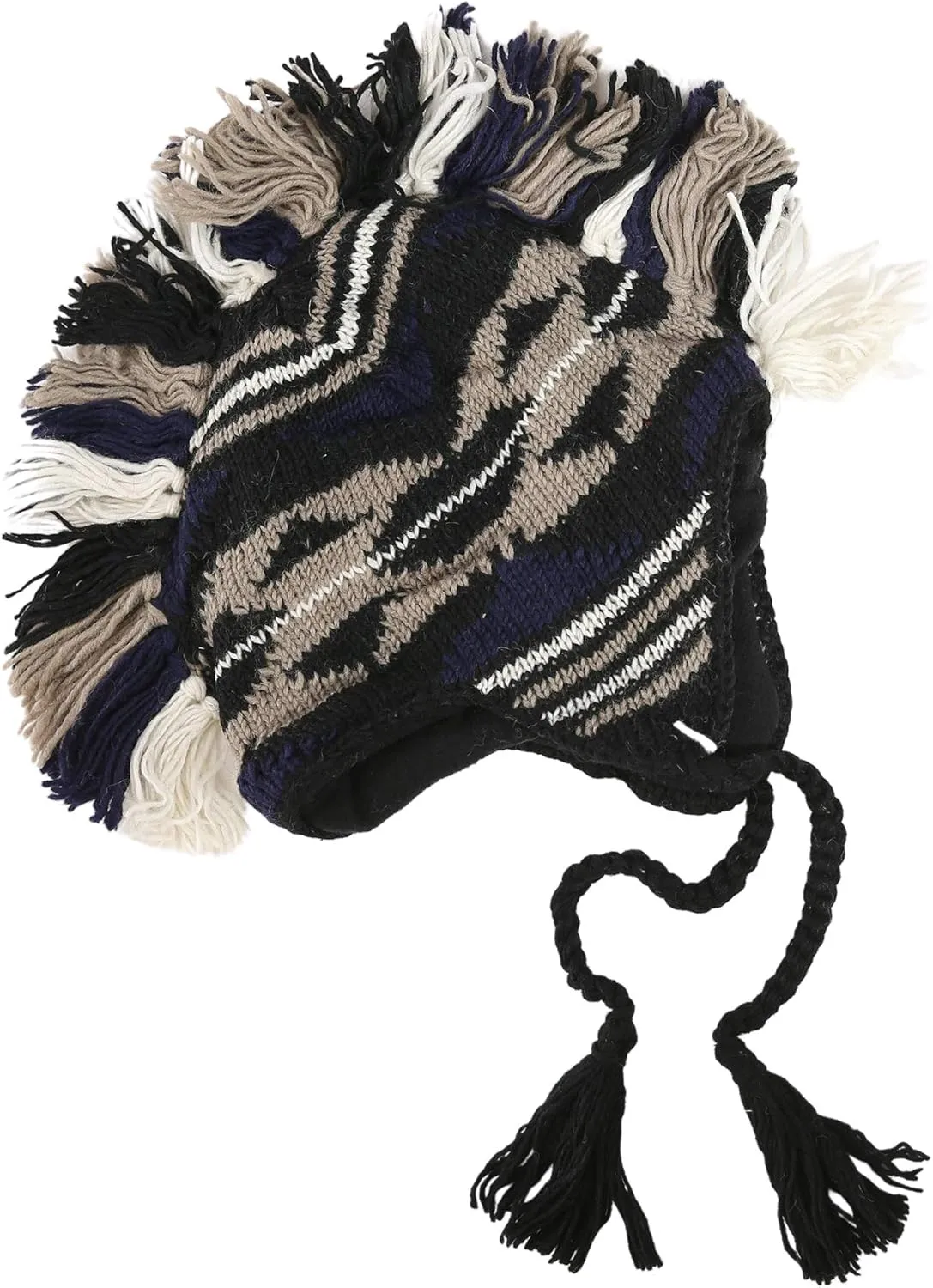 THE COLLECTION ROYAL Mohawk Woolen Lined Winter Beanie Ear Flap Beanie Men Hat