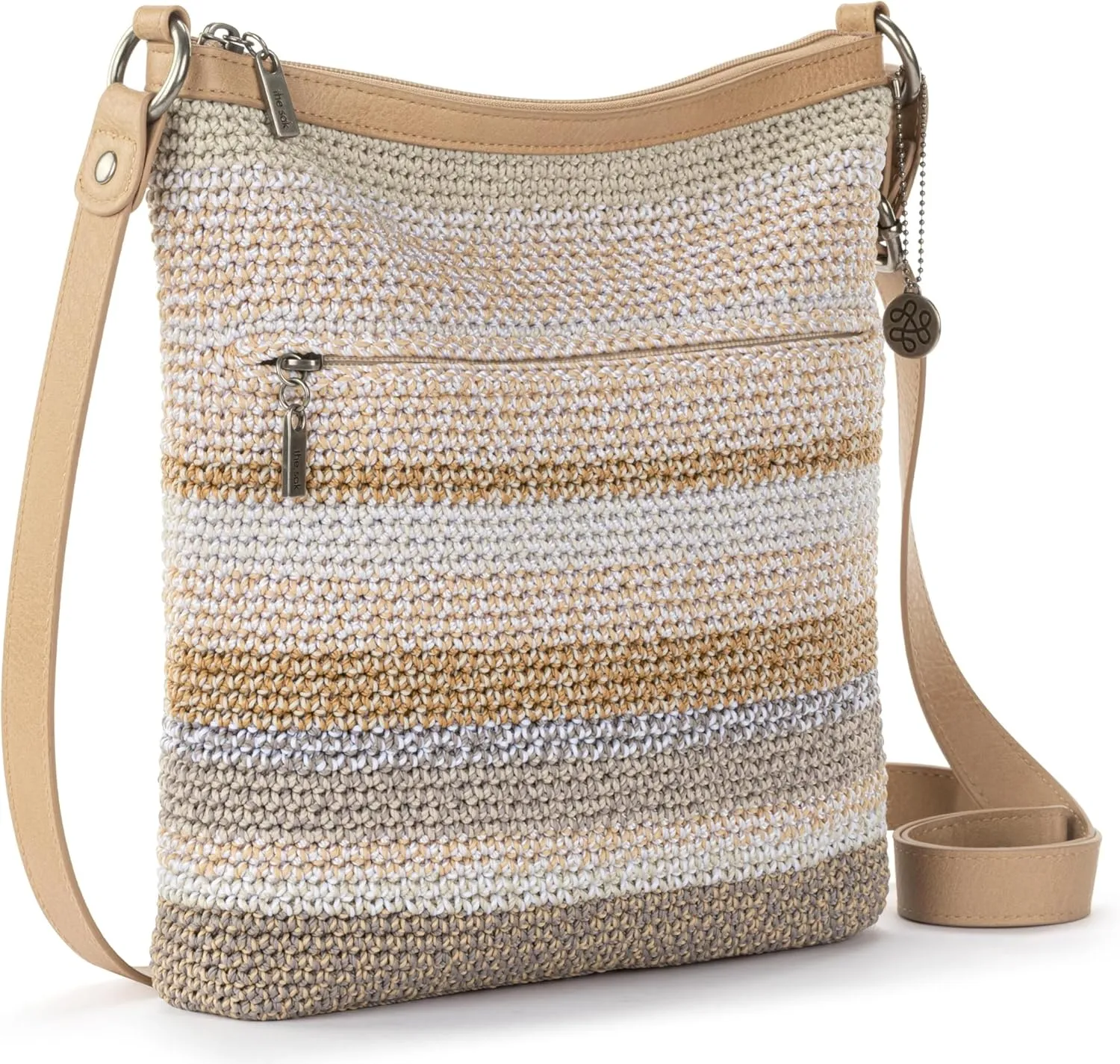 The Sak Lucia Crossbody Purse - Hand Crochet Women's Handbag for Everyday & Travel - Cross Body Bag With Zipper Pockets