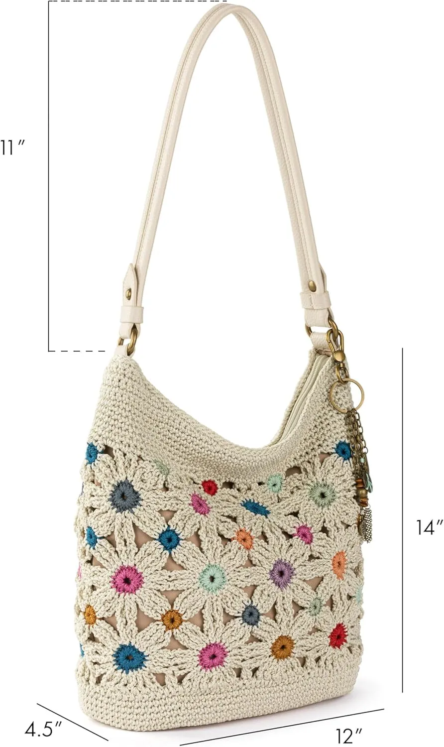 The Sak Sequoia Hobo Bag - Hand Crochet Large Women's Purse for Everyday & Travel - Durable Handbag & Tote With Zipper Pocket