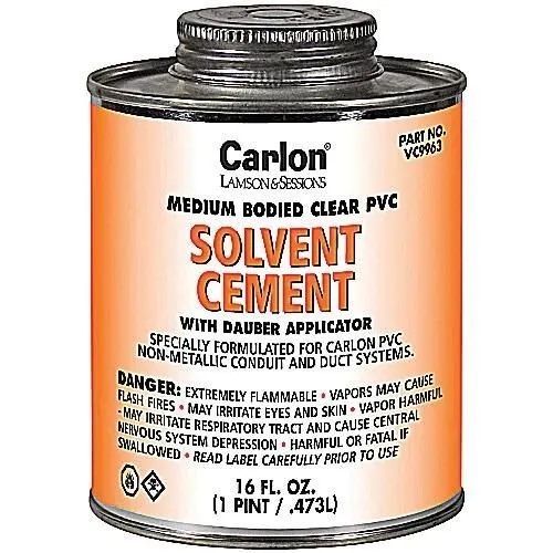 Thomas & Betts VC9963 Standard Medium Body PVC Cement with Dauber Applicator Clear 1 pt Carlon