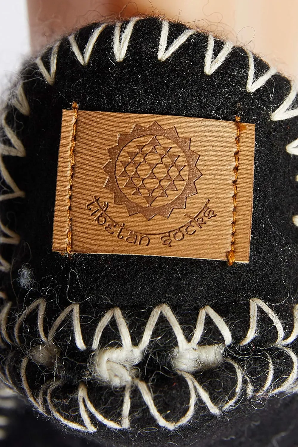 Tibetan Socks Hand Knit Wool Fleece Lined Bootie Slippers