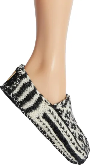 Tibetan Socks Hand Knit Wool Fleece Lined Bootie Slippers