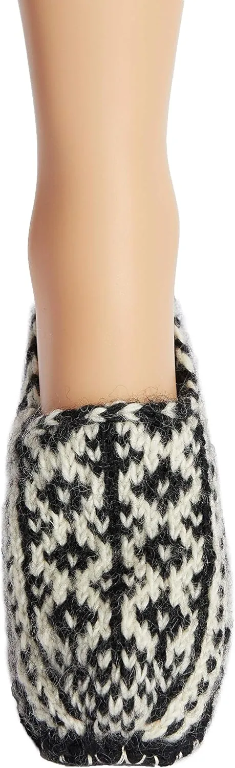 Tibetan Socks Hand Knit Wool Fleece Lined Bootie Slippers