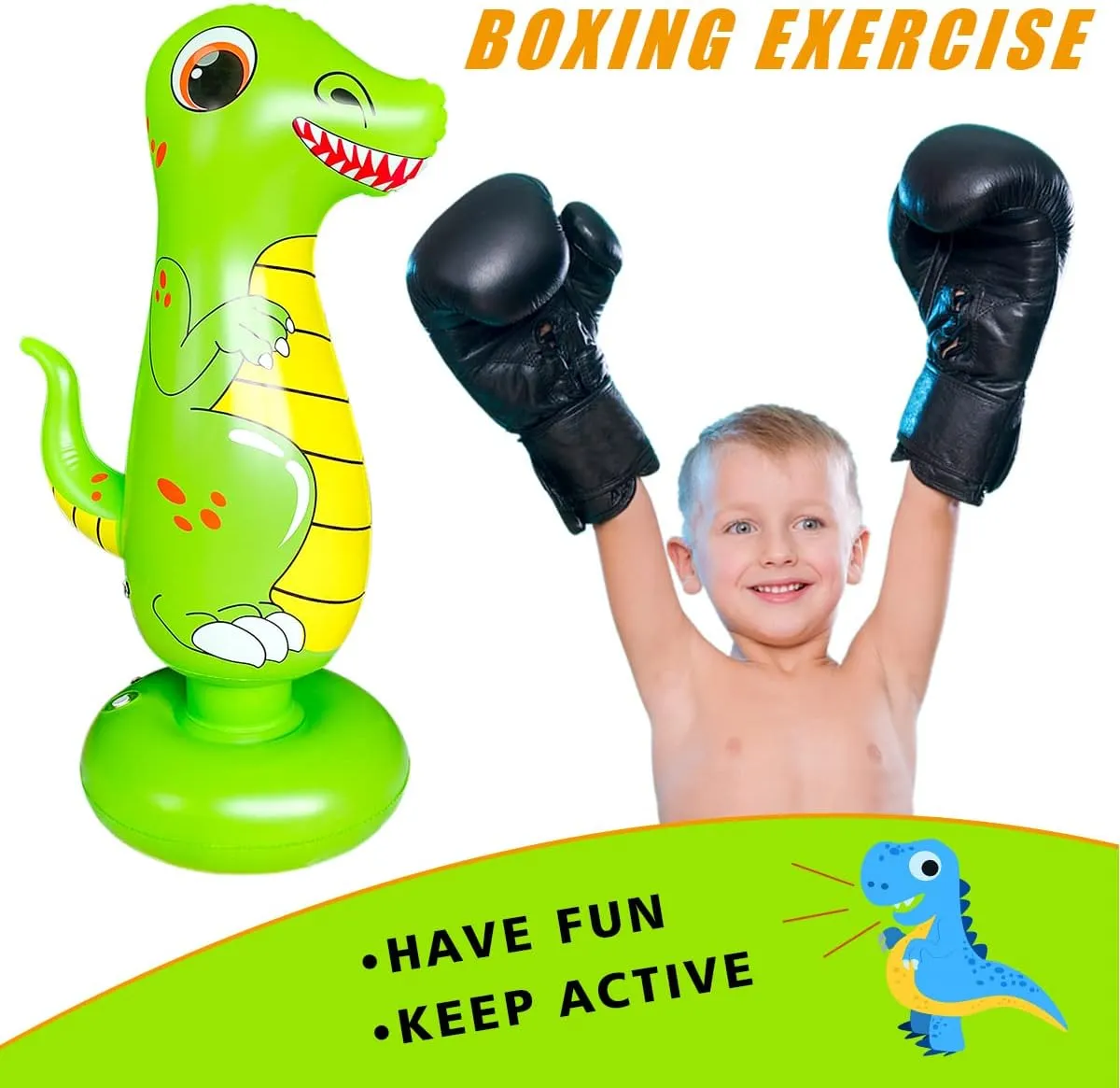 Toddler Punching Bag for Kids Boxing Dummy Inflatable Bopper Cool Fun Toys for Boys Sports Gifts Outdoor for Kids