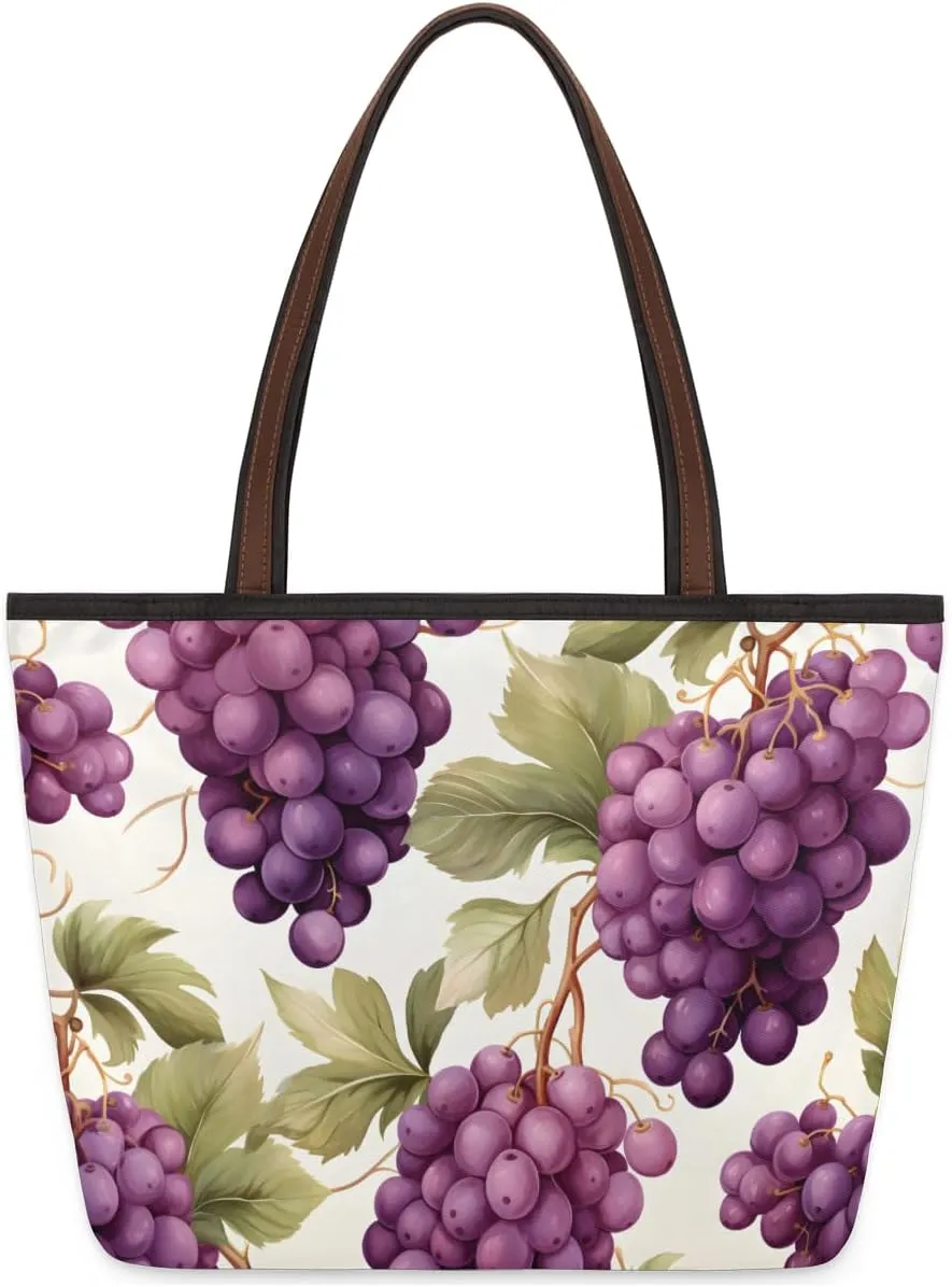 Tote Bag for Women with Zipper Large Capacity Top Handle Casual Shoulder Bag Handbag Reusable Shopping