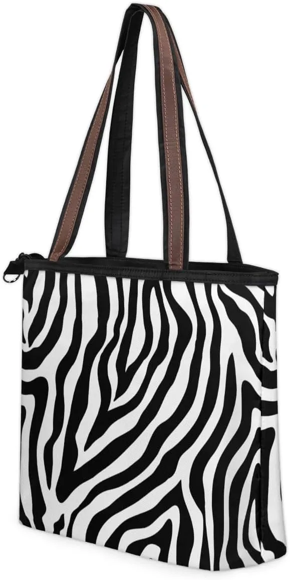 Tote Bag for Women with Zipper Large Capacity Top Handle Casual Shoulder Bag Handbag Reusable Shopping