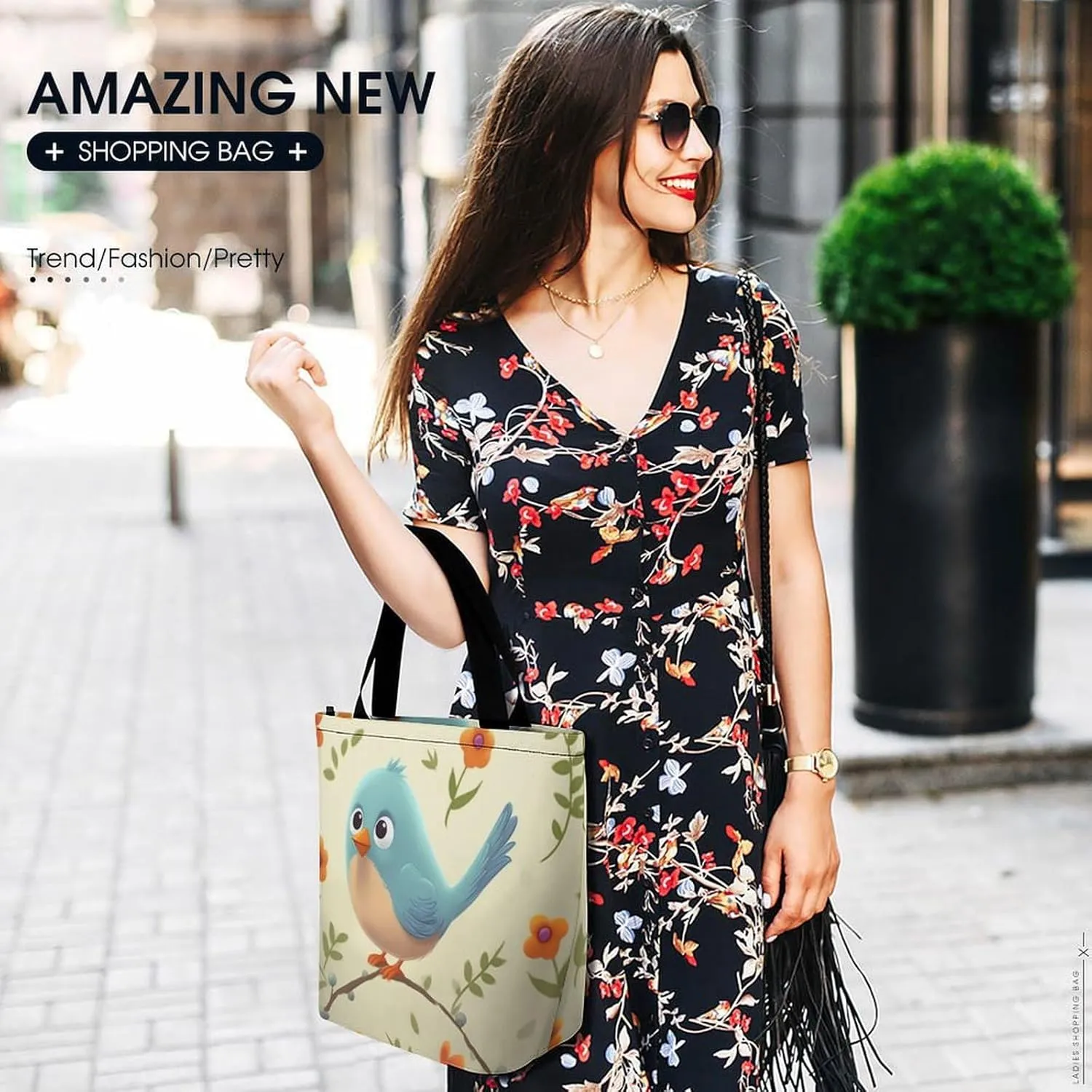 Tote Bag Reusable Grocery Bag Foldable Shopping Bag Extra Large Shoulder Bag Coffee Cup Tote Bag for Work