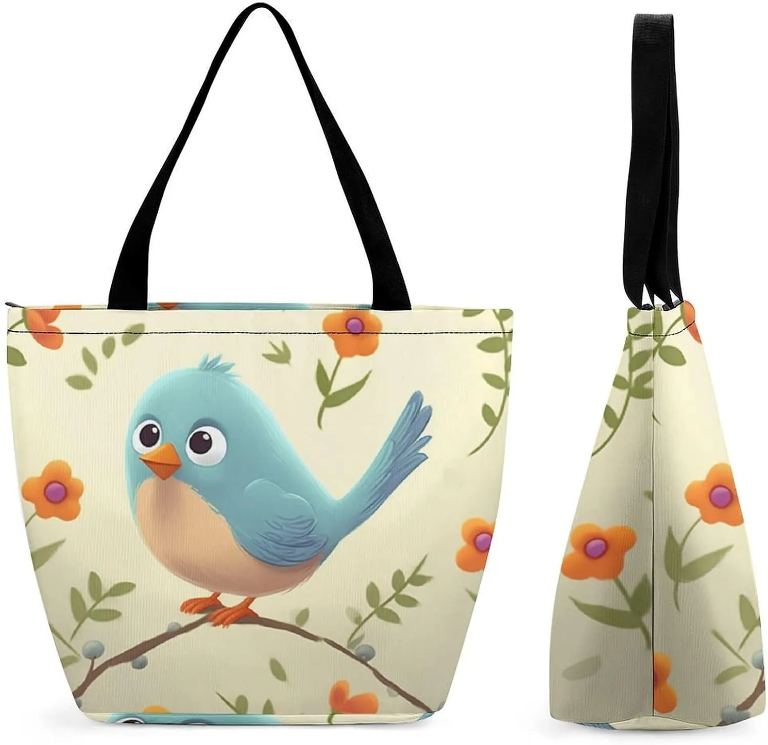 Tote Bag Reusable Grocery Bag Foldable Shopping Bag Extra Large Shoulder Bag Coffee Cup Tote Bag for Work
