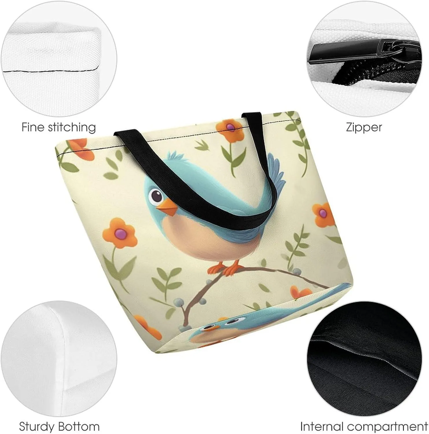 Tote Bag Reusable Grocery Bag Foldable Shopping Bag Extra Large Shoulder Bag Coffee Cup Tote Bag for Work